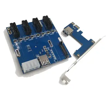 Kasybos specialios PCIE PCI-E adapterį 1 vilkite 3 vilkite 44 port PCIe X1 card plėtimosi kortelės lizdas