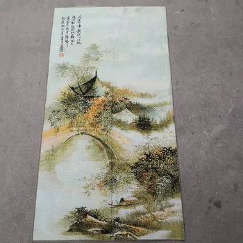 Kinija senas šilko, pavyzdžiui, kabo tapybos, Siuvinėjimo Peizažas ilgai 120cm