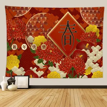 Kinų pavasario šventė gobelenas sienos kabo lašas laivybos namų dekoro sienos audinio antklodė