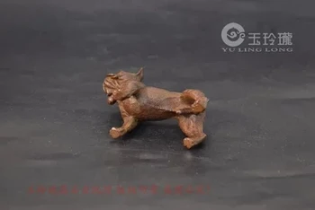 Kišenė (Wangcai. Šuniukas) Mažų Ornamentais Antikvariniai Bronzos Skulptūra