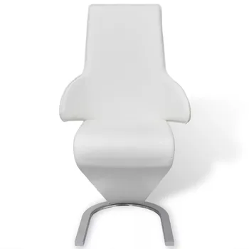 Konsolės Valgomojo Kėdės 2 vnt Dirbtine Oda Balta Valgomojo Kėdės