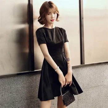 Korėjos Stiliaus trumpomis Rankovėmis, Tinka ir Blyksnius Mini Suknelė Moterų 2020 M. Rudenį Aksomo O-Kaklo Derliaus Elegantiška Suknelė Plius Dydis Vestido M-6XL