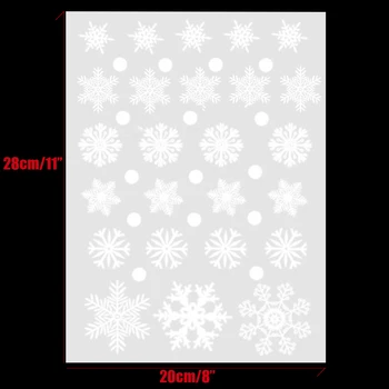 Lango Lipdukas Sniego Nuimamas Sienų Lipdukai Linksmų Kalėdų Dekoracijos Namų Balta PVC Vinilo Naujųjų Metų Namų Dekoro 20*28CM