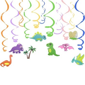 LAPHIL Dinozaurų Šalis Dekoro Kabinti Swirls Vaikams Gimtadienio Dekoracijas, Baby Shower Džiaugtis Džiunglės Safari Šalies Prekių