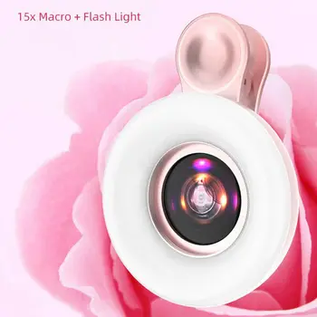 LED Telefono Objektyvą Selfie Žiedas Šviesos Mobiliojo Telefono Užpildyti Šviesos HD Makro Pritemdomi Lempos Grožio Ringlight