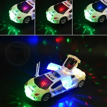 LED Šviesos Juokinga Berniukai Spalvinga Mini Vaikams Patvarus Skamba Muzika Elektros Namuose Policijos Automobilį Žaislas Vaikams Dovanų 360 Laipsnių Sukimosi