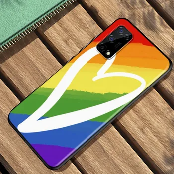 LGBT Vaivorykštė Gėjų Silikoninis Dangtelis Realme V15 X50 X7 X3 Superzoom Q2 C3 C11 7i 6i 6s 6 Pasaulio Pro 5G Telefono dėklas