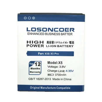 LOSONCOER 3700mAh X5 Aukštos Kokybės Baterija, Naudojimo DOOGEE X5 X5S X5 PRO Pakeitimo Li-ion Telefono Baterija