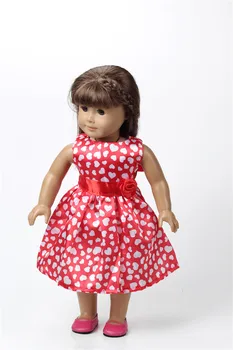 Lėlės Drabužių raudona suknelė Tinka 18 Colių Lėlės&43cm zaps lėlės priedai