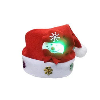 Mados Chrismas Kepurės Vaikams, LED neaustiniai Audiniai Kalėdų Skrybėlę Kalėdų Senelio Elnių, Sniego, Kalėdų Dovanos Bžūp kalėdų #4AU2