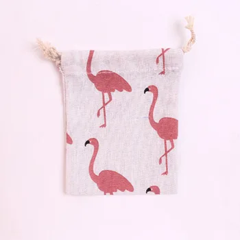 Mados Flamingo Braškių Modelis Rankų Darbo Medvilnės Skalbiniai Laikymo Paketas Krepšys Raišteliu Maišelį Kelionės Moterų Maži Audinio Maišelis Maišelis
