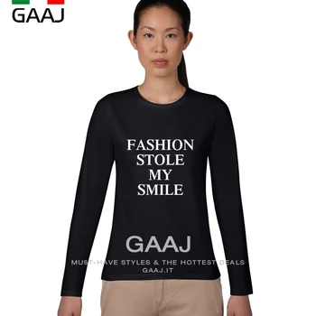 Mados Pavogė Mano Šypsena, O Neck T Shirt Moterims Moteriški Juokinga Korėjos Ponios Ilgomis Rankovėmis Roko 2019 Moterų Drabužiai Juokinga Medvilnės Marškinėliai