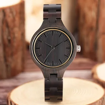 Mados Rankų darbo Minimalistinio Visas Medinių Kvarciniai Laikrodžiai Gamtos Ebony Bambuko Moterų Laikrodis Ponios Sporto Reloj de madera 2020 m.