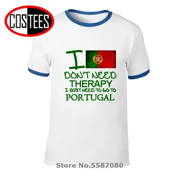 Man nereikia terapija man tiesiog reikia eiti Portugalija marškinėliai vyrams Vintage Retro Portugalijos Vėliava T-shirt Nauja Idėja gimtadienio dovana Tee marškinėliai