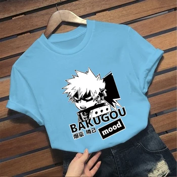 Mano Herojus akademinės bendruomenės T Shirts Japonų Anime Harajuku Kietas Bakugou Trumpas Rankovės Marškinėliai Vyrų Streetwear Atsitiktinis marškinėliai