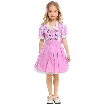 Merginos Vokietijos Alaus Festivalis Kostiumas Rožinės Spalvos Pledas Kasdien Dėvėti Išgalvotas Oktoberfest Veiklos Fancy Dress Vaikai