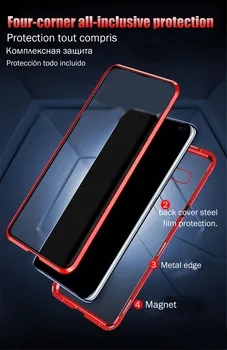 Metalo Magnetinių Adsorbcijos Atveju, Samsung Galaxy S20 S20 plius S20 Ultra Dvipusis Grūdintas Stiklas Magneto dangtelis