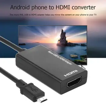 Micro USB į HDMI Kabelis, 1080P su 5Pin, kad 11Pin Konverteris Adapteris, HDTV/Smart Mobilųjį Telefoną/Televizijos