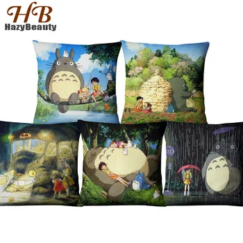 Mielas Animacinių Filmų Užvalkalai Totoro Anime Medvilnės Minkštas Bedroon Sofos Pagalvių Užvalkalus Cute Mados Namų Apdailos Pagalvėlė