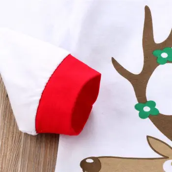Mielas Naujagimį Berniuką Mergina Kalėdų Elnių Top ilgomis Rankovėmis Medvilnės marškinėliai+Stripe Kelnes Legging Apranga