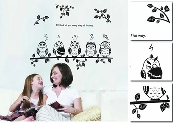 Mielas Pelėda Ant Medžio Sienos Lipdukas Darželio Nuimamas Sienų Lipdukai Cartoon vaikų kambario, miegamojo, dekoratyviniai tapetai