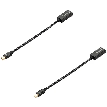 Mini Display Port HDMI Adapteris (2 Pakuotės),4K 60Hz Mini DP MDP Male HDMI 2.0 Moterų Konverteris,už 