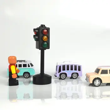 Mini Eismo Ženklai, Kelio Šviesa Blokų su Garso LED Vaikų Saugos Švietimo Vaikai Puzzle šviesoforo Žaislai Berniukams, Mergaitėms Dovanų