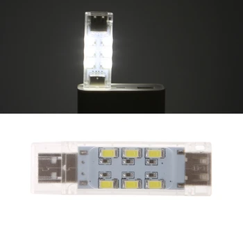 Mini USB Led Nakties Šviesos Kempingas Lempa Dvipusis 12 led USB Skaitymo šviesa