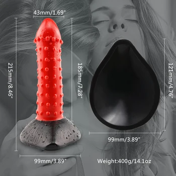 Minkštas Skystu Silikonu Gyvūnų Tikroviškas Dildo Raudona Liežuvio Butt Plug G Spot Didelis Tikrovišką Vibratorių Siurbtukas Sekso Produkto Vyrai Moterys