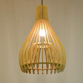 Modernus minimalistinis asmenybės medienos kūrybos dvigubo medžio masyvo narve kambarį liustra villa lempos apšvietimo paukščių narvas, lempos