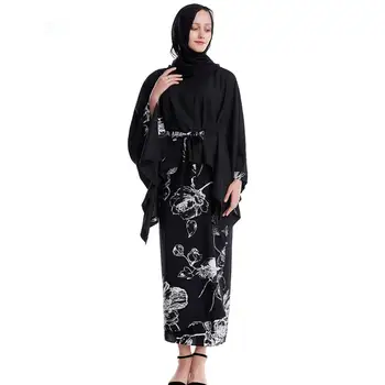 Moterims, 2 Vnt Musulmonų Kaftan Abaja Vakare Gown Islamo Moterų Drabužių Maxi Suknelė