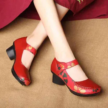 Moterys, butai, natūralios odos batai vasaros mados atsitiktinis patogiai moterų batai kietas nėriniai-up batai moteris, moteris, ponios batai