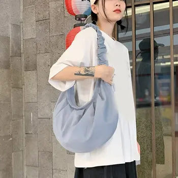 Moterų Kukulis Krepšys Krepšys Didelės Talpos, Plisuotos Pečių Maišą Japonijos Pečių Maišą Drobė Maišelis
