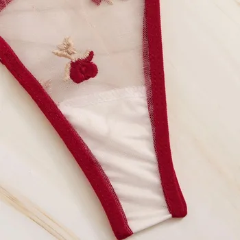 Moterų Liemenėlė Naujas Seksualus Mados G-String Thong Sleepwear Apatiniai, moteriškas apatinis Trikotažas Gėlių Nėrinių lingerie liemenėlė nustatyti нижнее белье комплект 2020 m.