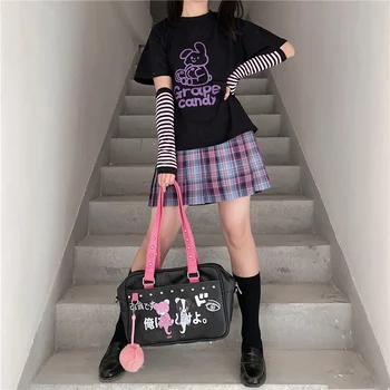 Moterų Ms Hip-Hop Marškinėliai Streetwear Japonų Animacinių filmų Lokys Plauna Indus Moterų Marškinėliai Harajuku T-shirt Anime vatos Pagaliukai