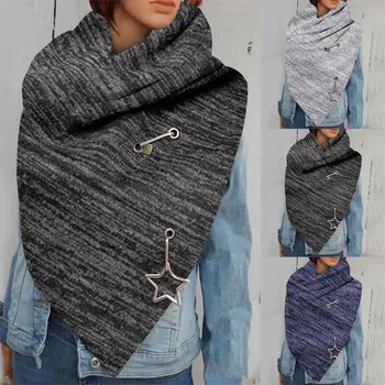 Moterų vientisos spalvos, žiemą šiltas, kieto šalikas mados retro moterų multi-funkcija skara skara šiltas spausdinimo šalikas шарфы женские