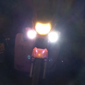 Motociklo 12v 125w led žibintai moto 6500k spalvinga angel eye lempos U7 darbo žibintas Motociklą Pagalbiniai žibintai žibintai