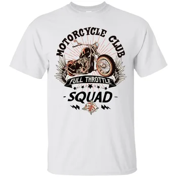 Motociklo T-Shirt Motociklų Klubas Full Throttle Dviratininkas Unisex 2019 Naujas Mados Dizaino Vyrai Prekės Medvilnės Atspausdinti Kietas Tee Marškinėliai