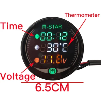 Motociklo Voltmeter Laikas Temperatūros LED 3-in-1 Skaitmeninis LED Įtampos Matuokliu, Suzuki gsxr 1000 1100 400 600 750 gsxs 750 1000
