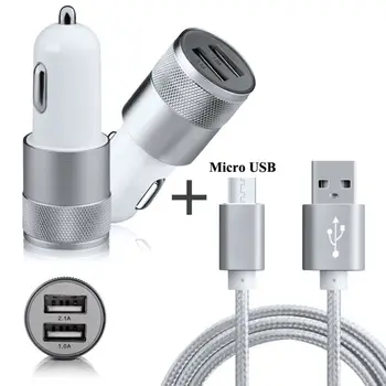 MUMS / ES AC Kištukas Kelionės Kroviklis, 2-Port USB Automobilinis Įkroviklis BQ Aquaris M5.5, M5, M4.5, E5 Micro USB Įkrovimo Sinchronizuoti Duomenų Kabelis