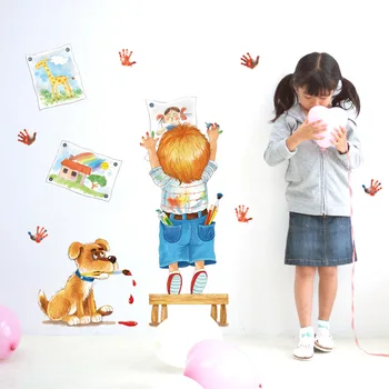 Namų kūrybos nuimamas meno vaikų kambarį miegamojo sienos lipdukas PVC nuimamas