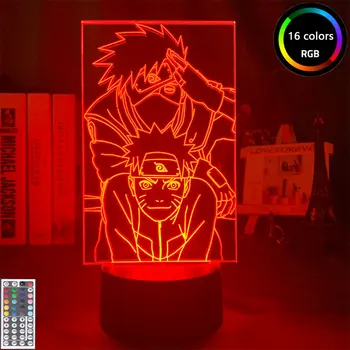 Naruto Pav Hatake Kakashi Uzumaki Naruto Anime Naktį Šviesos diodų (LED) Vaikai Šviesos Lempos, Miegamojo Iliuzija 3D Stalas, Šviesos, Vaikams Dovanos