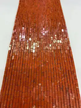 Natūralus raudonasis akmuo stačiakampio formos supjaustyti 2x4mm stačiakampio formos 