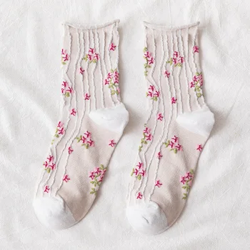 Nauja rudens ir žiemos moterų kojinės, įdomių kojinės, mažas gėlių kojinės, atsitiktinis visas rungtynes, moterų kojinės