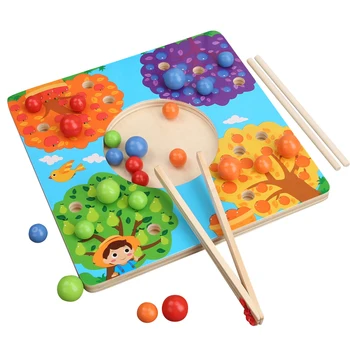 Nauja Vaikų Puzzle Įrašą Karoliukai Montessori Žaislai, Mediniai Spalvų Pažinimo Tėvų-vaikų Interaktyvus Ankstyvojo Lavinimo Žaidimas