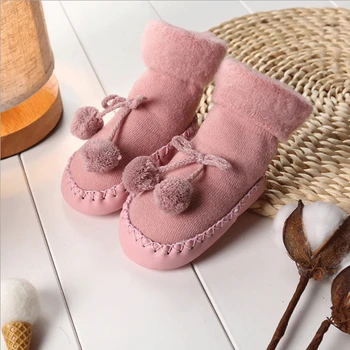Naujagimio Kojinės Vaikams, Grindų Kojinės Anti-Slip Kūdikio Žingsnis Kojinės Gumos Padais Baby Girl Kojinės