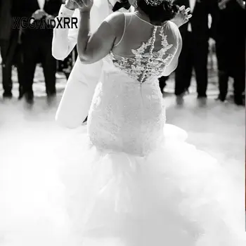 Naujas Atvykimo Afrikos Vestuvių Suknelė 2020 M. Scoop Rankovių Mygtuką Atgal Nėrinių Aplikacijos Ilgai Nuotakos Suknelė Plius Dydis Užsakymą