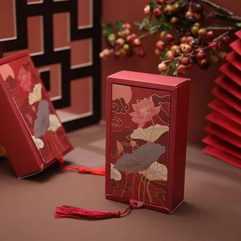 Naujas Atvyksta Kinų Stiliaus Vestuvių Saldainių Dėžutė Dovanų Dėžutes, Kraft Popieriaus Langelį, Kraft Popieriaus Didelis Šokolado Dėžutė Dovanos Svečiams 50pcs