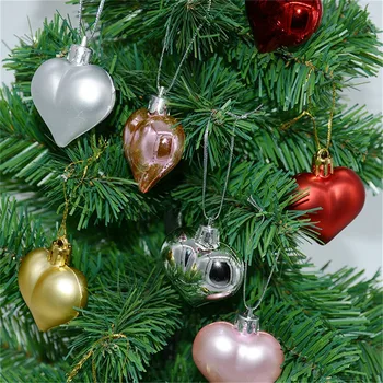 Naujas Kalėdų Medžio Apdaila Kabinti Ornamentu 12Pcs Kalėdų Eglutė Kambario Apdaila Meilės Formos Kamuolys Apdailos Rekvizitai Kalėdų Dekoro