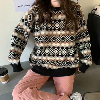 Naujas Stilius Rudenį, Žiemą 2020 Moterų Megzti Megztinis Prarasti Dėvėti Ne Tingus Sutirštės Megztinis Lingge Mados Temperamentą